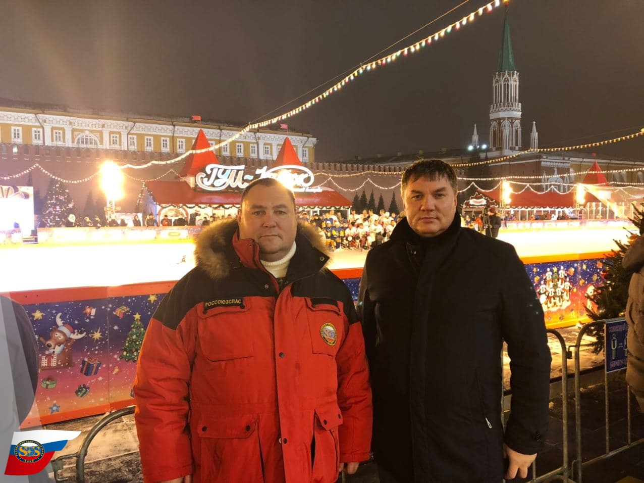 Завершился хоккейный матч на Красной площади в Москве между сборными МЧС России и МЧС Республики Беларусь